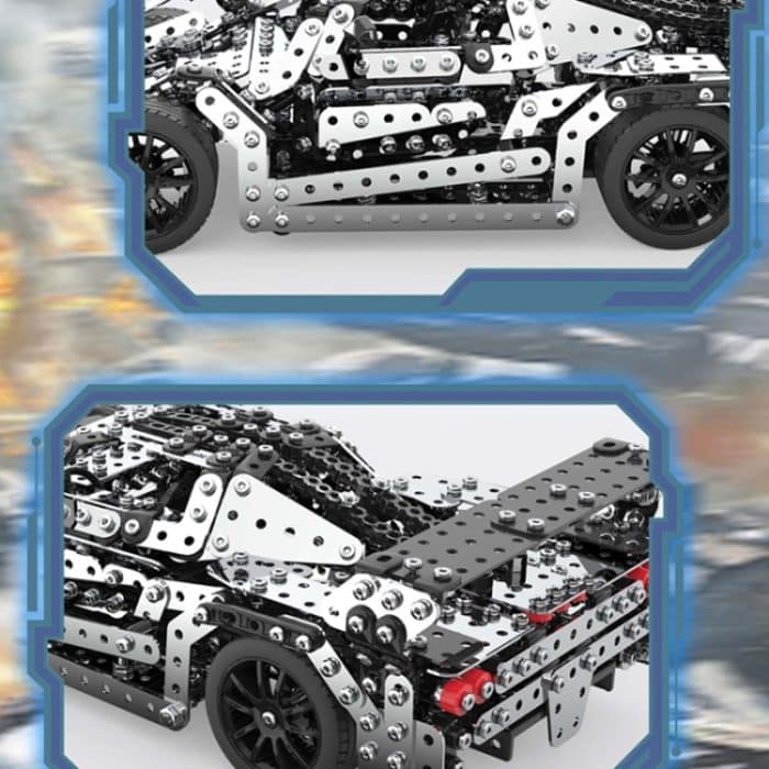Montage Metall Auto Modell Intelligenz handgemachte Montage Spielzeug Baustein – Bild 5