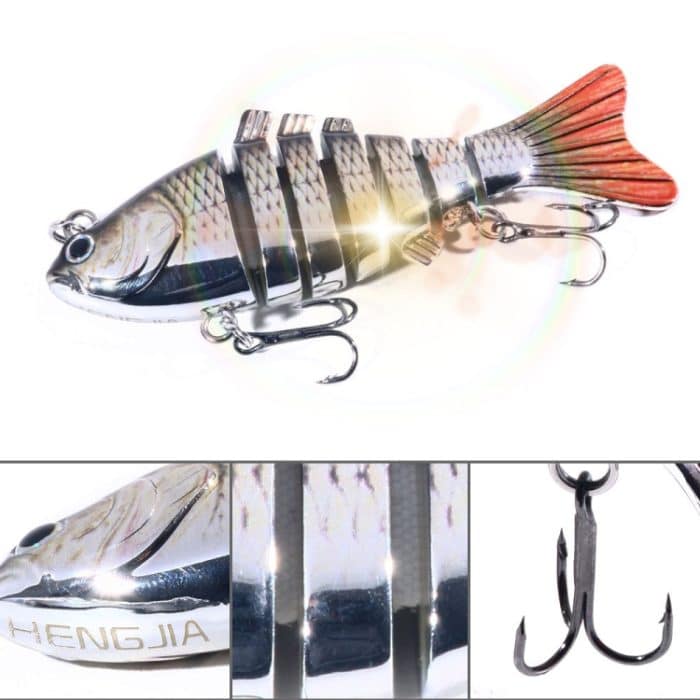 HENGJIA 10 cm 24 g bionischer mehrteiliger Fischköder aus Kunststoff, galvanisiert, gefälschter Köder, JM060 (1), JM060 (2), JM060 (3), JM060 (4), JM060 (5) – Bild 8