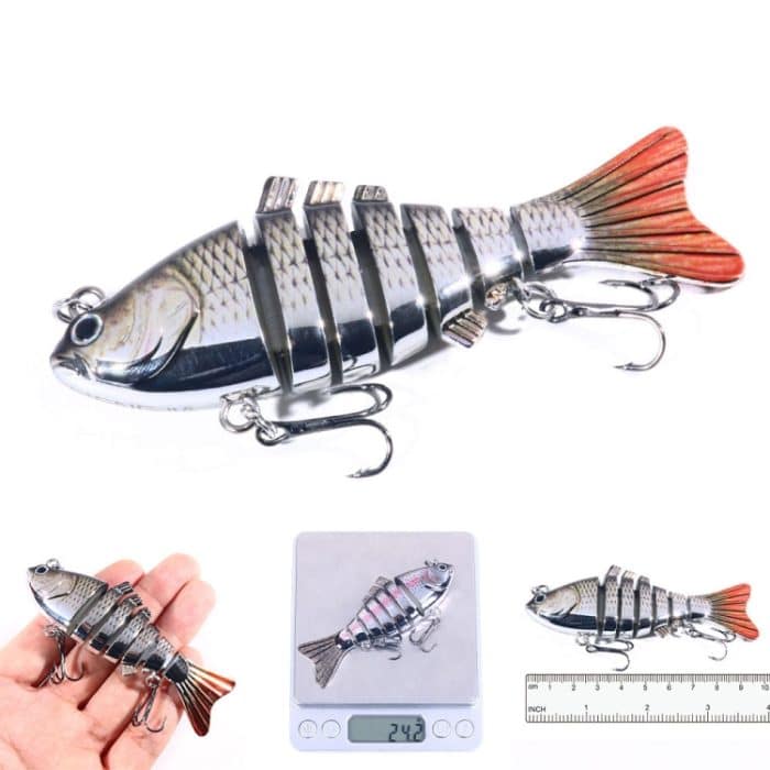 HENGJIA 10 cm 24 g bionischer mehrteiliger Fischköder aus Kunststoff, galvanisiert, gefälschter Köder, JM060 (1), JM060 (2), JM060 (3), JM060 (4), JM060 (5) – Bild 9
