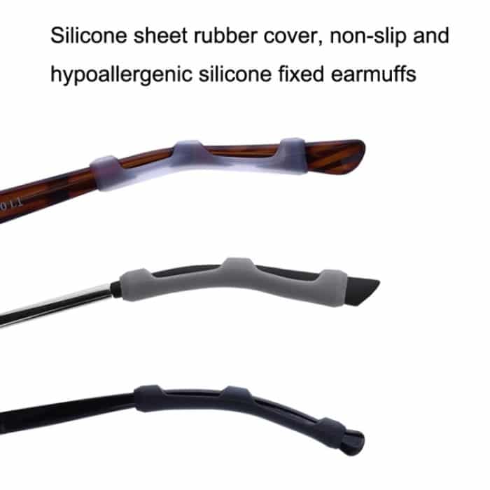 20 Paar rutschfeste Silikon-Brillenfußabdeckungsrahmen Spiegelbein-Dekompressions-Anti-Drop-Anti-Allergie-Gummimanschette – Bild 6