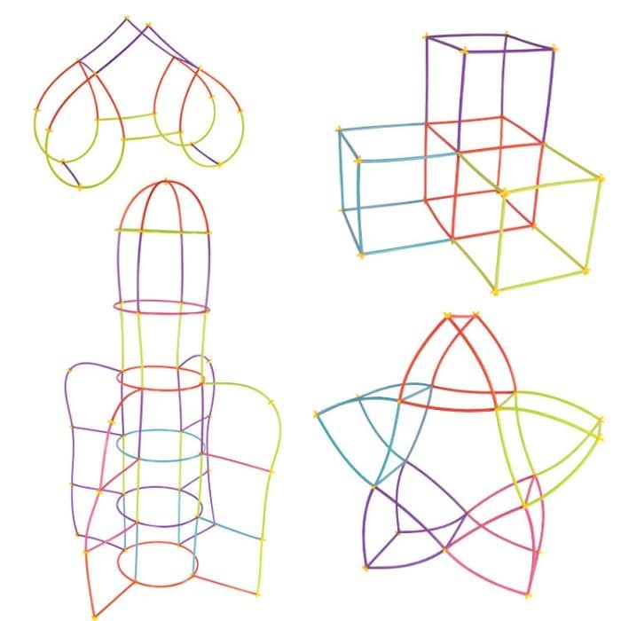 DIY Kunststoff 4D Stroh Bausteine gemeinsame lustige Entwicklung Spielzeug – Bild 2