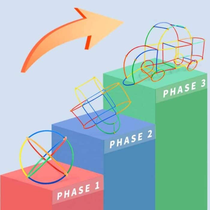 DIY Kunststoff 4D Stroh Bausteine gemeinsame lustige Entwicklung Spielzeug – Bild 6