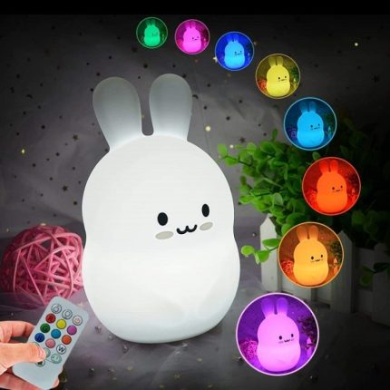 Kaninchen Silikon Pat Nachtlicht Kinder Geschenk Farbwechsel Lampe