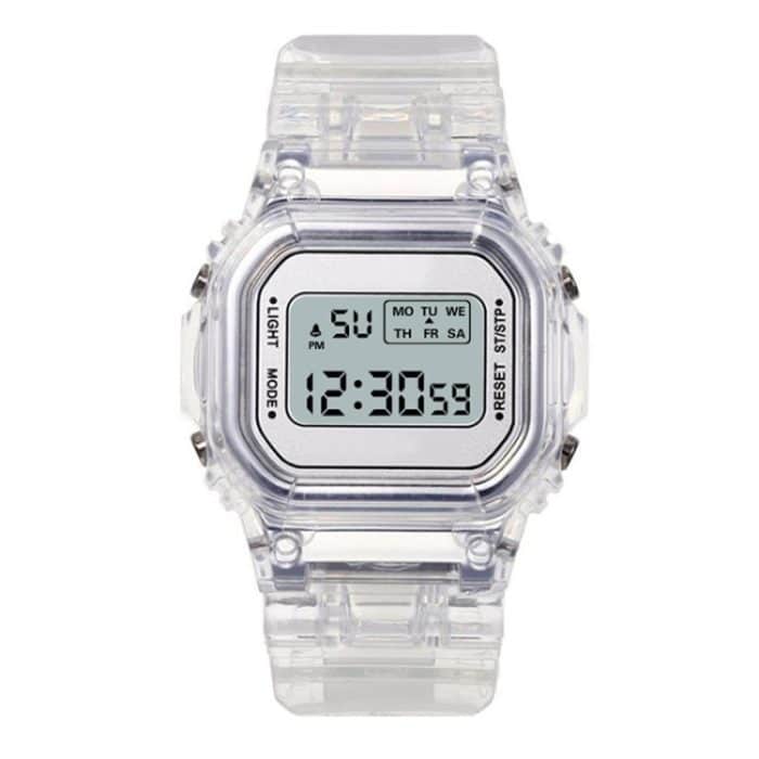 TBD0604005601A.jpg Outdoor-Sport, einfache transparente Hülle, wasserdichte, leuchtende elektronische Uhr – Bild 1