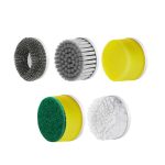 Ersetzen Sie den Bürstenkopf der elektrischen Handwäscherköpfe für Haushaltswaschwerkzeuge, 5-in-1 Brush Head Set, Steel Wire Ball, Nylon Wool, Sponge, Scouring Pad, Plush Cloth – Bild 2