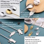 Cartoon-Haustier-Rührlöffel, Gabel, Obstgabel, Dessertschaufel aus Edelstahl 304 – Bild 3