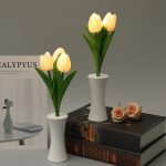 Tulpe LED Nachtlicht Innendekoration Schlaflampe Simulation Blume Umgebungslicht – Bild 6