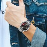 SANDA P1057 Herren-Skelett-Quarz-Stahlarmband, personalisierte Uhr – Bild 11