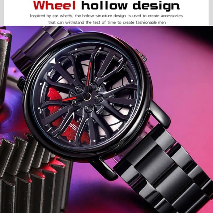 SANDA P1057 Herren-Skelett-Quarz-Stahlarmband, personalisierte Uhr – Bild 5