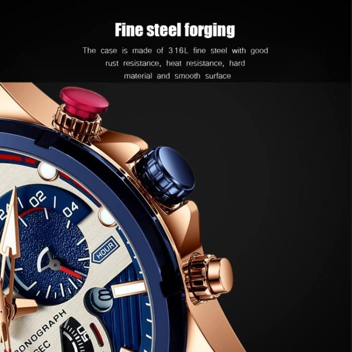 Curren 8395 Kalender Herren-Quarzuhr mit sechs Zeigern und Stahlarmband – Bild 7