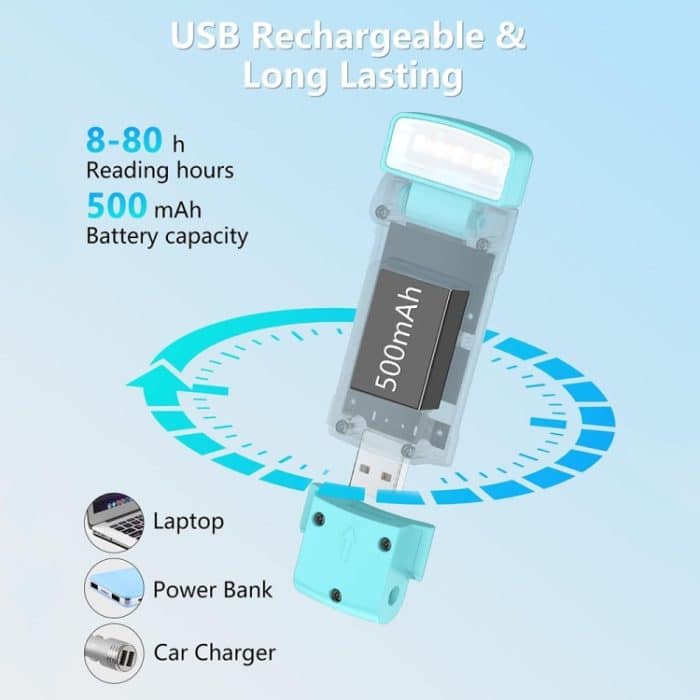 USB-Aufladung, tragbar, abnehmbar, Leseclip, drehbar, Augenschutz, Mini-LED-Schreibtischlampe – Bild 7