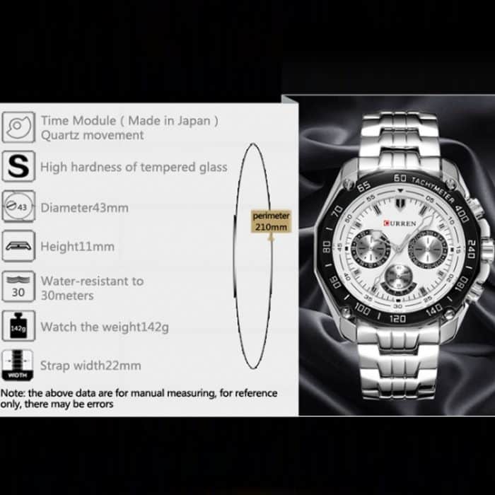 Curren 8077 Herren Casual Business wasserdichte Quarzuhr – Bild 5