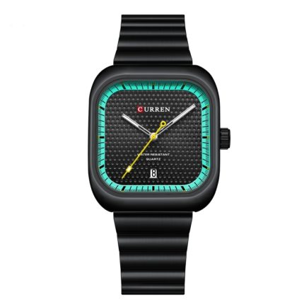 Curren 8460 Lässige quadratische Herren-Quarzuhr mit Stahlarmband