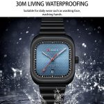 Curren 8460 Lässige quadratische Herren-Quarzuhr mit Stahlarmband – Bild 4