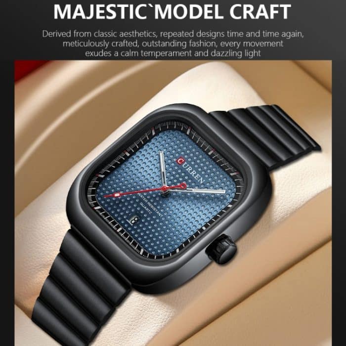 Curren 8460 Lässige quadratische Herren-Quarzuhr mit Stahlarmband – Bild 6