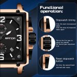 SANDA 5304 Quarz-Herrenuhr, drei Augen, sechs Stiche, einfacher Kalender, wasserdichte Taillenuhr – Bild 9