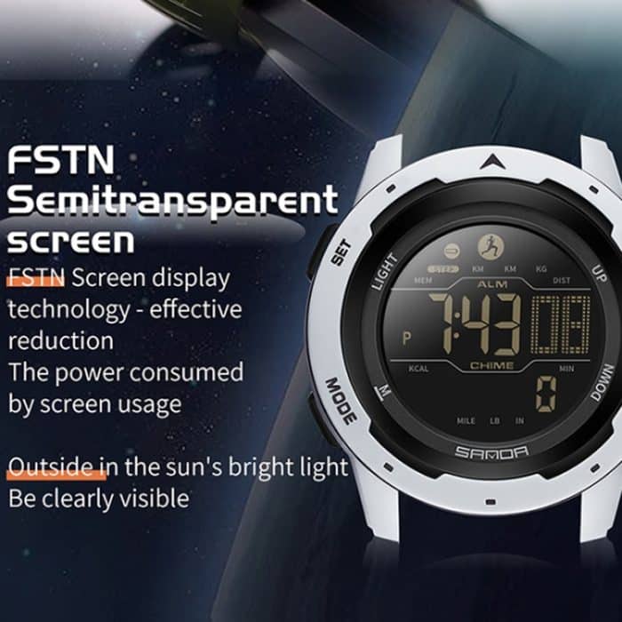 TBD06044318_B6.jpg SANDA 2145 Kalorien-Schrittzähler-Wecker, wasserdicht, multifunktional, für Wandern, Sport, stoßfeste Smartwatch – Bild 7