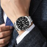 SANDA 1099 Stahlgürtel Elektronische Uhr Herren Quarzuhr Einfache personalisierte Armbanduhr – Bild 2