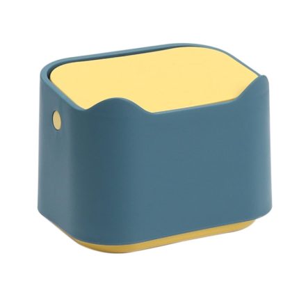 Push-Tisch-Papierkorb mit Deckel, kleine, geruchsisolierende Katzentoilette, 17.8 x 13 x 13.5cm