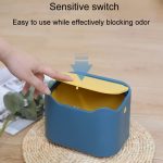 Push-Tisch-Papierkorb mit Deckel, kleine, geruchsisolierende Katzentoilette, 17.8 x 13 x 13.5cm – Bild 4