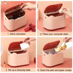 Push-Tisch-Papierkorb mit Deckel, kleine, geruchsisolierende Katzentoilette, 17.8 x 13 x 13.5cm – Bild 8