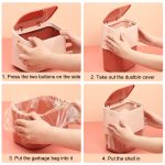 Push-Tisch-Papierkorb mit Deckel, kleine, geruchsisolierende Katzentoilette, 17.8 x 13 x 13.5cm – Bild 9