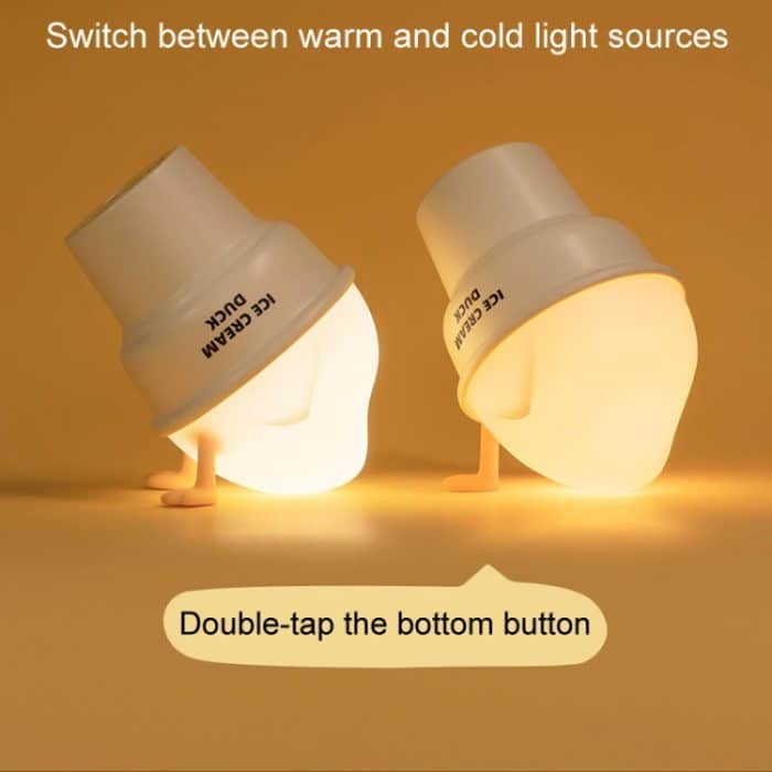 Eiscreme-Ente-Cartoon-Nachtlicht, Schlafzimmer, USB-Aufladung, Umgebungslampe – Bild 5