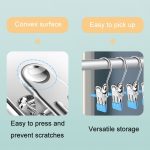 5 teile/paket Edelstahl Flache Clip Mit Haken Anti-Scratch Catch Wäsche Trocknen Halter – Bild 6
