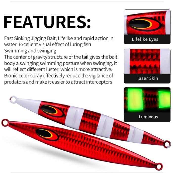 PROBEROS F125 Jogging Steelhead Tiefseeboot-Angelköder Schnell sinkender Meeresangel-Kunstköder, 150g, 200g – Bild 9