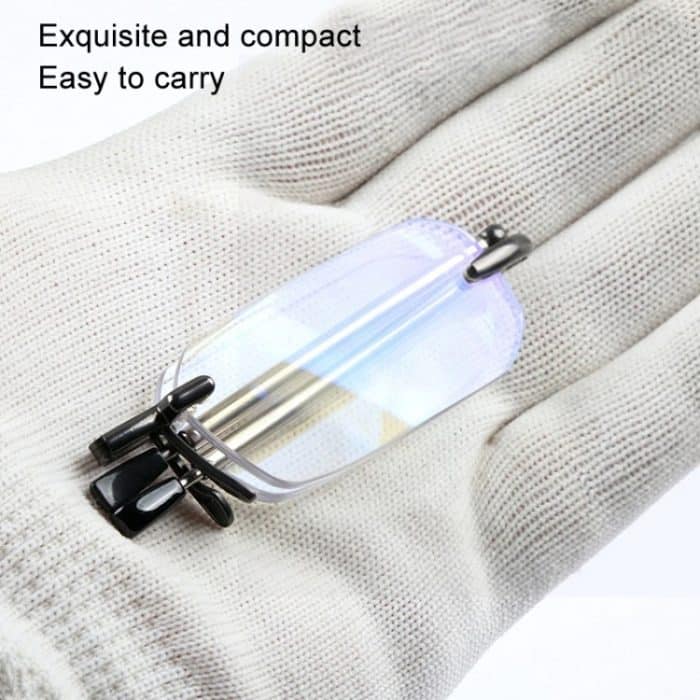 Mit Clip-Gürteletui in leichterer Form, Anti-Blaulicht, randlose, faltbare Presbyopie-Brille – Bild 6