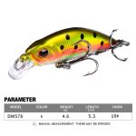 5,3 cm 4,6 g sinkender Minnow-Köder, langer Wurf, bionischer Kunststoff, harter Köder, Angelgerät, PROBEROS DW577 8003 Hook – Bild 6