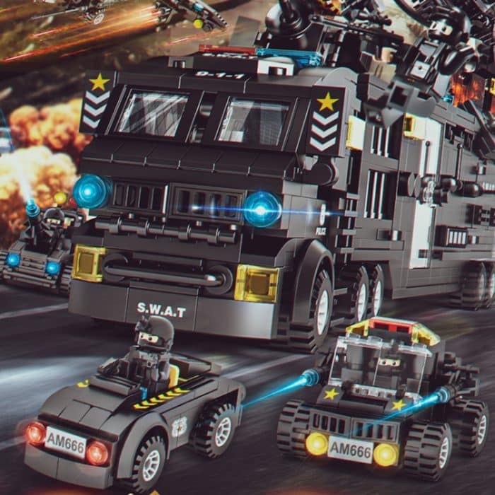 SWAT-Form-Mecha-Bausteine, kleine Partikel, zusammengebautes Lernspielzeug – Bild 2