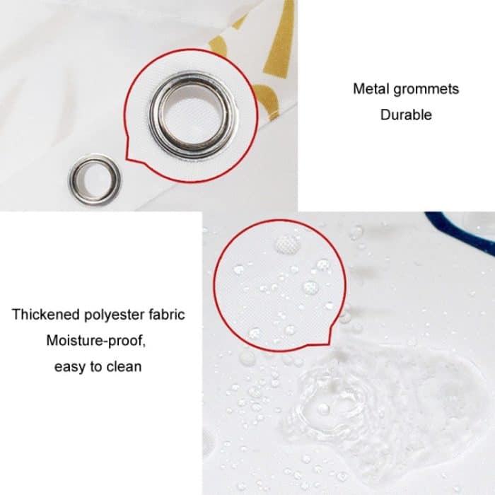 Sea World Polyester-Duschvorhang, verdickter wasserdichter Badezimmer-Duschvorhangstoff mit Haken, 80x180cm, 120x180cm, 120x200cm, 150x180cm, 150x200cm, 180x180cm, 180x200cm, 200x180cm, 200x200cm, 240x200cm, 200x240cm, 300x200cm, 100x200cm, 220x200cm... – Bild 5