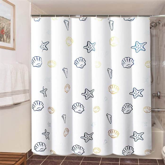 Sea World Polyester-Duschvorhang, verdickter wasserdichter Badezimmer-Duschvorhangstoff mit Haken, 80x180cm, 120x180cm, 120x200cm, 150x180cm, 150x200cm, 180x180cm, 180x200cm, 200x180cm, 200x200cm, 240x200cm, 200x240cm, 300x200cm, 100x200cm, 220x200cm... – Bild 8