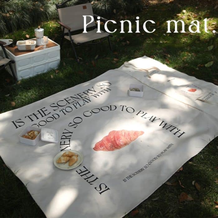Die Outdoor-Picknickmatte kann als Umhängetasche verwendet werden und ist leicht zu tragen, 100 x 150cm Oxford Cloth – Bild 4