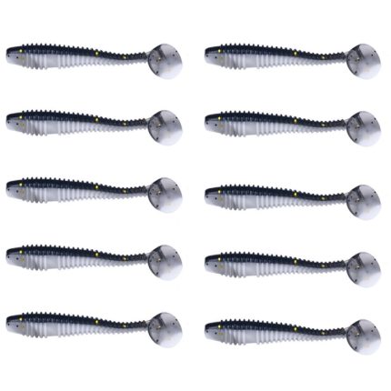 HENGJIA Spaghetti Worm T-Tail Soft Bait Spiral Fishing Dummy Lures, 4.5cm 10pcs /Pack