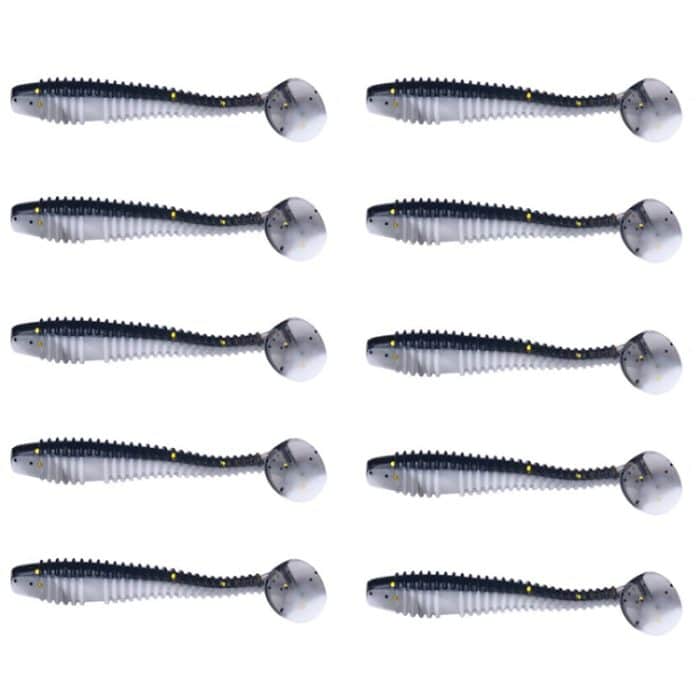 TBD0604677601A.jpg HENGJIA Spaghetti Worm T-Tail Soft Bait Spiral Fishing Dummy Lures, 4.5cm 10pcs /Pack – Bild 1