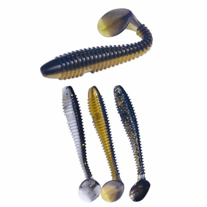 HENGJIA Spaghetti Worm T-Tail Soft Bait Spiral Fishing Dummy Lures, 4.5cm 10pcs /Pack – Bild 2