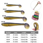 HENGJIA Spaghetti Worm T-Tail Soft Bait Spiral Fishing Dummy Lures, 4.5cm 10pcs /Pack – Bild 3
