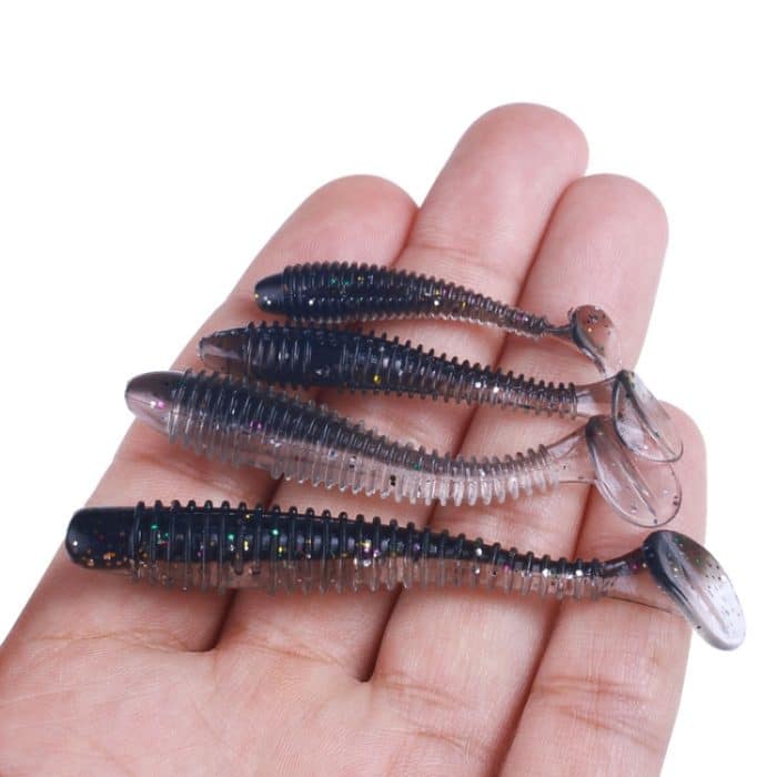 HENGJIA Spaghetti Worm T-Tail Soft Bait Spiral Fishing Dummy Lures, 4.5cm 10pcs /Pack – Bild 5