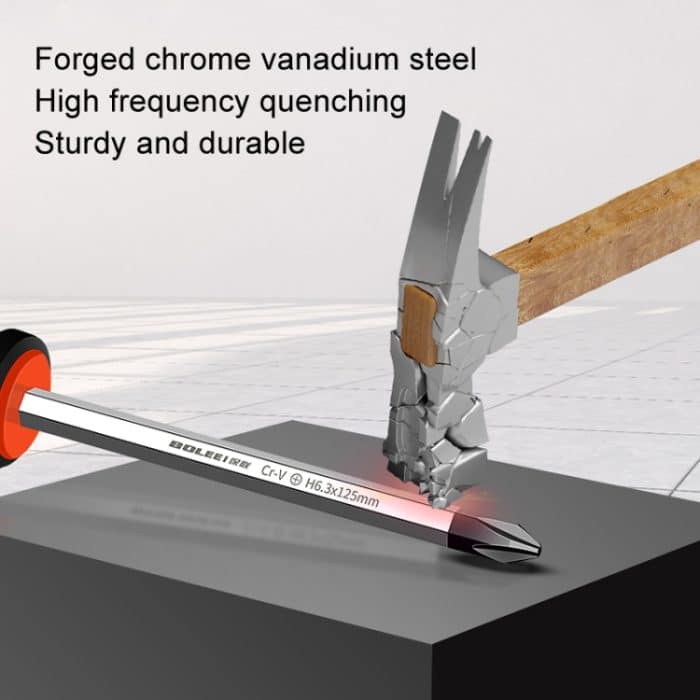 Umwandelbares Werkzeug mit klopfbarem Schraubendreher für Herz-Piercing, BOLEEI 6.0x100mm Straight, BOLEEI 6.0x100mm Phillips, BOLEEI 6.0x125mm Straight, BOLEEI 6.0x125mm Phillips, BOLEEI 6.0x150mm Straight, BOLEEI 6.0x150mm Phillips... – Bild 7