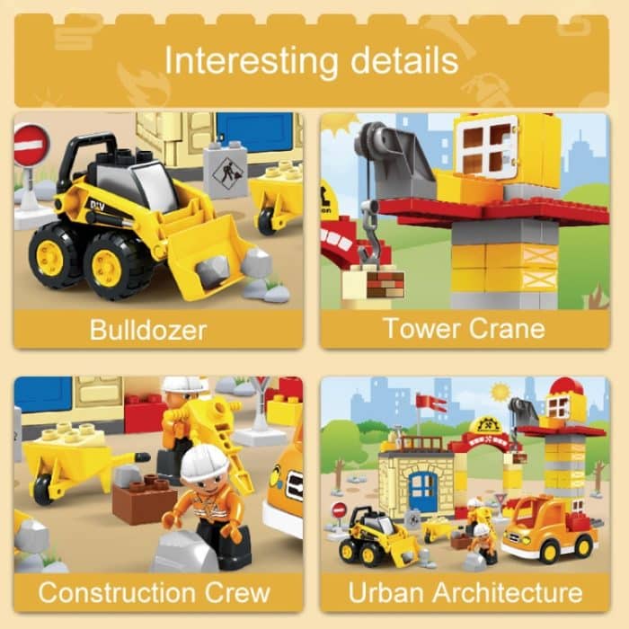 Kinder Große Partikel Montage Bausteine Jungen Stadt Engineering Bau Puzzle DIY Spielzeug – Bild 3