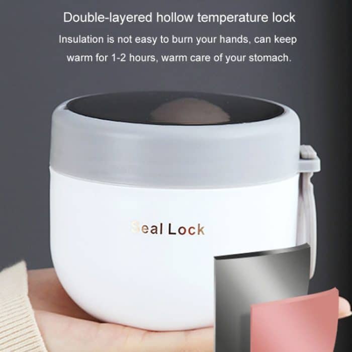 Isolierte Suppenschüssel aus 304 Edelstahl, Haferflocken-Frühstückstasse, tragbare Lunchbox, 600ml Pink, 600ml Blue, 600ml White, 800ml Pink, 800ml Blue, 800ml White – Bild 7