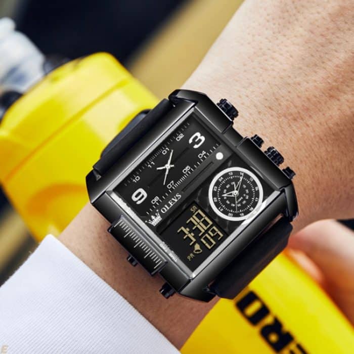OLEVS 1101 Sport Multifunktions Quadratisch Herren Quarz Elektronische Uhr – Bild 6