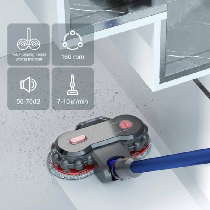 Elektrischer Wischkopf für Staubsauger mit abnehmbarem Wassertank und 6 Wischpads, For Dyson V7 / V8 / V10 / V11 / V15 / G5, For Dyson V6 / DC62, For Dyson V10 Slim / V12 – Bild 5