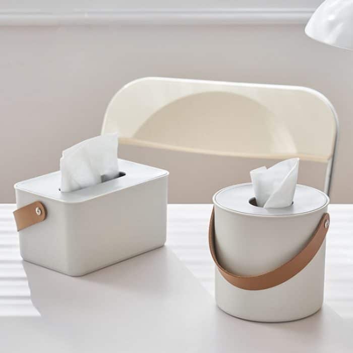 Tragbare Home Tissue Box Couchtisch Restaurant Desktop Serviette Aufbewahrungsbox, Round, Square – Bild 2