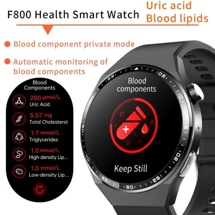 F800 Wellness Smart Watch Blutdruck EKG Elektrokardiogramm SOS Alarm Schrittzähler Sportuhr – Bild 8