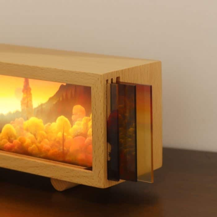 Bluetooth Musik Holz Acryl Atmosphäre Leuchtkasten Dekoration Malerei Nachtlicht – Bild 6