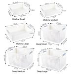 Kunststoff Lagerung Korb Desktop Diverse Organizer Rahmen Spielzeug Küche Snacks Lagerung Box, Shallow Small White, Shallow Small Pink, Shallow Small Blue, Shallow Medium White, Shallow Medium Pink, Shallow Medium Blue, Shallow Large White... – Bild 3