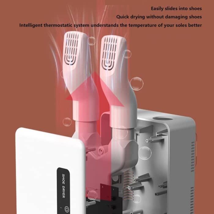 140 W Schuhtrockner, Wandmontage, Schuhwärmer, Heizung, 3-Gang-Zeitsteuerung, 360 Grad drehbarer Luftauslass, US Plug, EU Plug, UK Plug, AU Plug – Bild 4